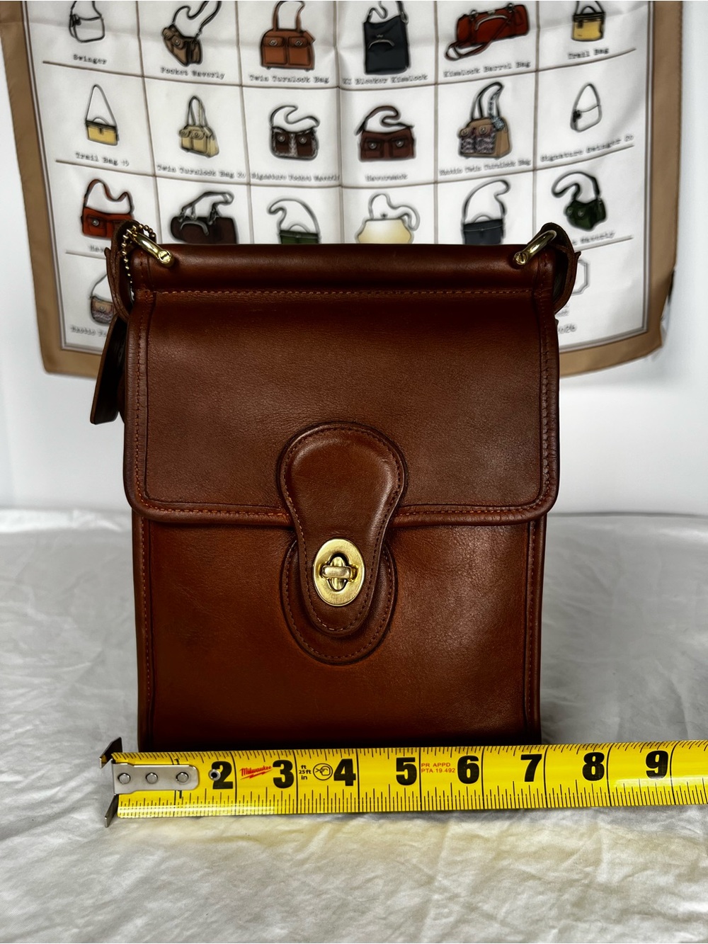 Vintage Coach Murphy Bag 9930 British Tan Leather Crossbody USA Made Pre-1994 - Picture 15 of 16